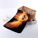 Flaming Skull With Fire Wings Print Towel