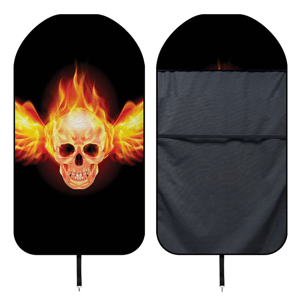 Flaming Skull With Fire Wings Print Waterproof Car Seat Cover