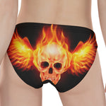 Flaming Skull With Fire Wings Print Women's Panties