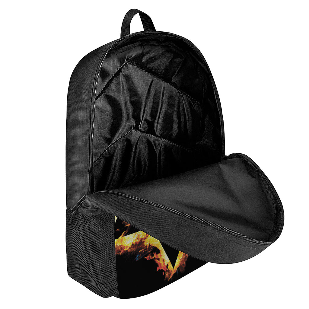 Flaming Star of David Print 17 Inch Backpack