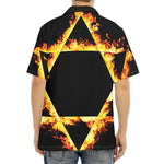 Flaming Star of David Print Aloha Shirt