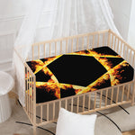 Flaming Star of David Print Baby Crib Sheet