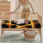 Flaming Star of David Print Baby Crib Sheet
