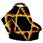 Flaming Star of David Print Baby Seat Cover