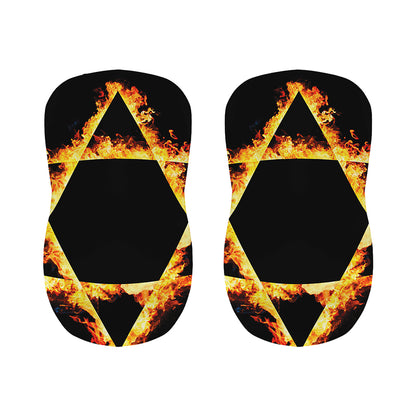 Flaming Star of David Print Bar Stool Covers