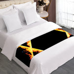 Flaming Star of David Print Bed Runner