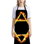 Flaming Star of David Print Bib Apron With Pocket