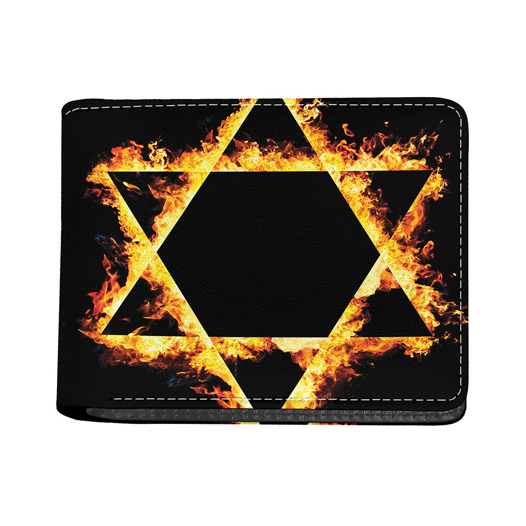 Flaming Star of David Print Bifold Wallet