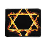 Flaming Star of David Print Bifold Wallet