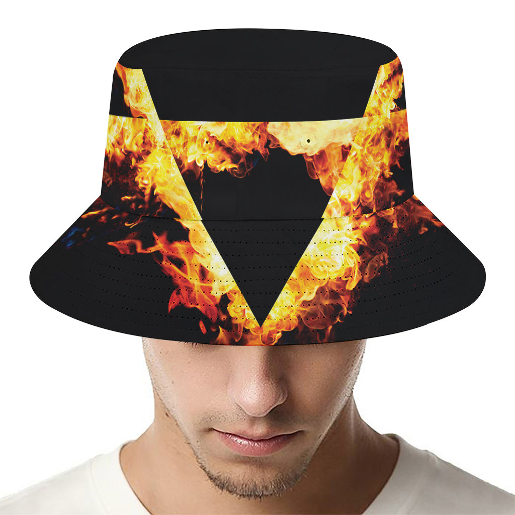 Flaming Star of David Print Bucket Hat