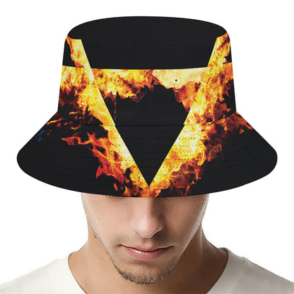 Flaming Star of David Print Bucket Hat