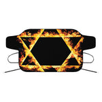 Flaming Star of David Print Car Windshield Snow Cover