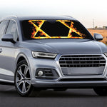 Flaming Star of David Print Car Windshield Sun Shade