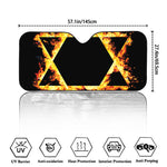 Flaming Star of David Print Car Windshield Sun Shade