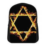 Flaming Star of David Print Casual Backpack