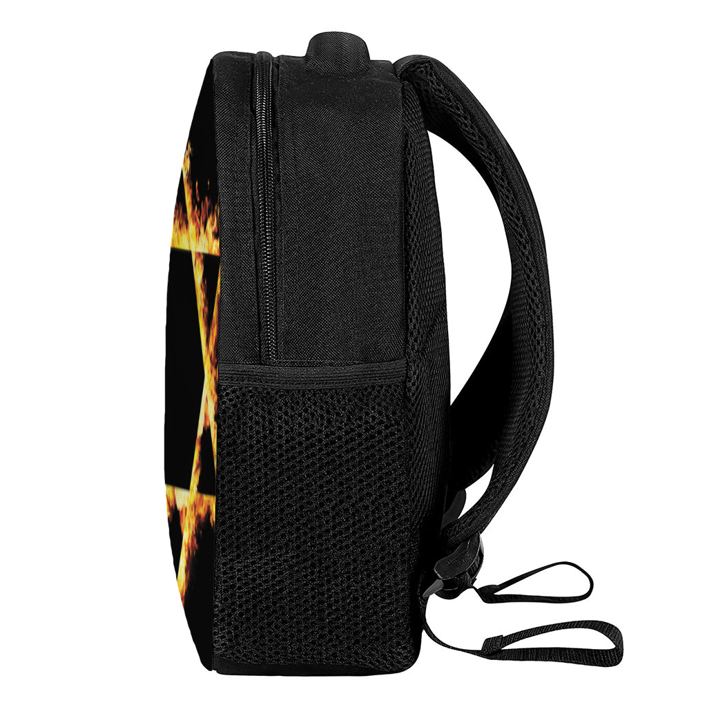 Flaming Star of David Print Casual Backpack