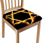 Flaming Star of David Print Chair Cushion Cover