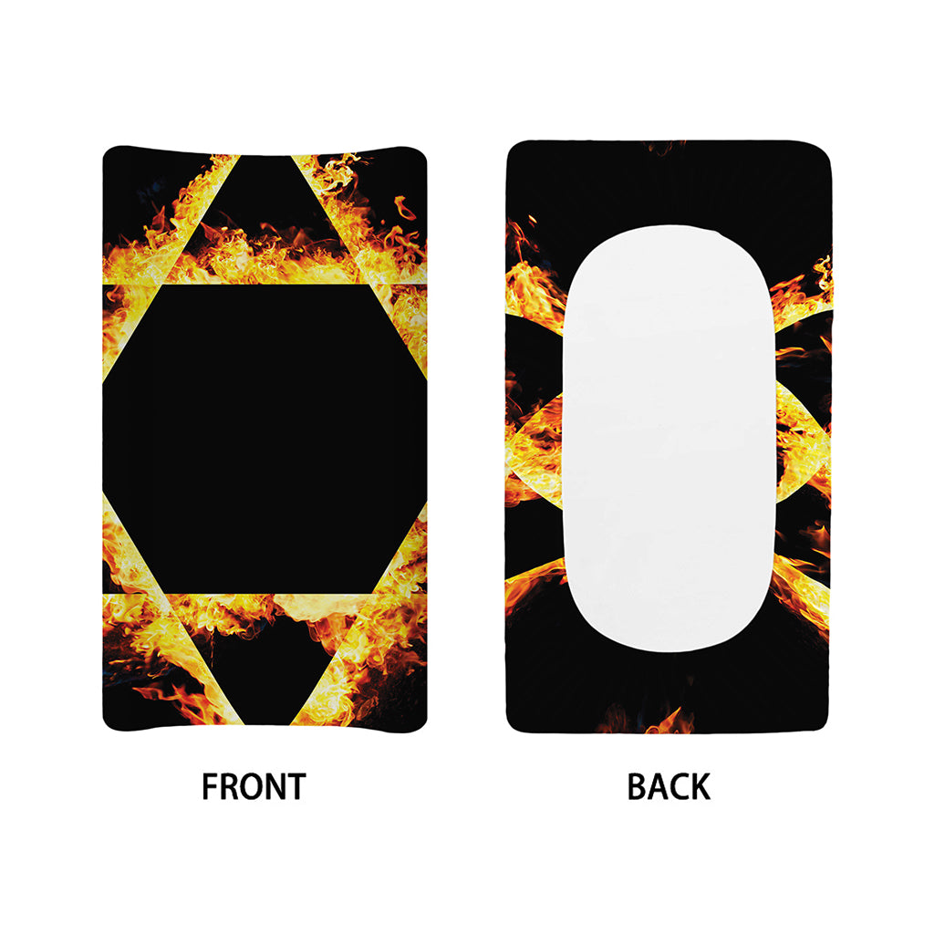 Flaming Star of David Print Changing Pad Cover