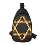 Flaming Star of David Print Chest Bag