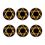 Flaming Star of David Print Coaster Set