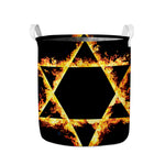 Flaming Star of David Print Collapsible Laundry Basket
