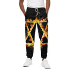 Flaming Star of David Print Cotton Pants