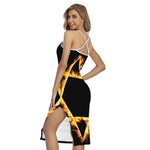 Flaming Star of David Print Cross Back Cami Dress