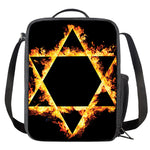 Flaming Star of David Print Crossbody Lunch Bag