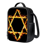 Flaming Star of David Print Crossbody Lunch Bag