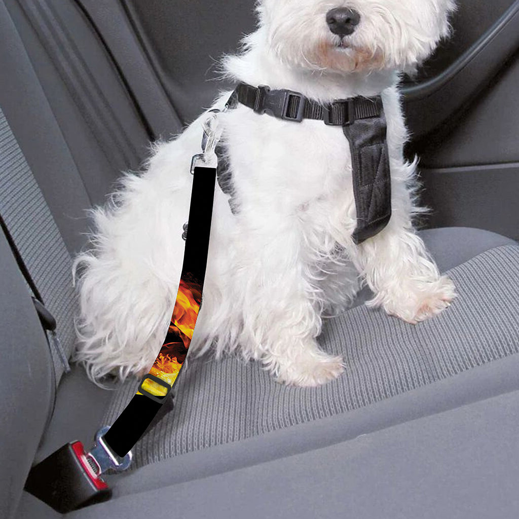 Flaming Star of David Print Dog Seat Belt