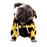 Flaming Star of David Print Dog Zip Up Hoodie
