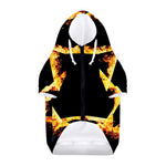 Flaming Star of David Print Dog Zip Up Hoodie