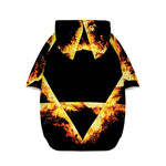 Flaming Star of David Print Dog Zip Up Hoodie