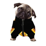 Flaming Star of David Print Dog Zip Up Jacket