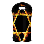 Flaming Star of David Print Double Neoprene Wine Tote