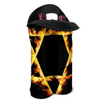 Flaming Star of David Print Double Neoprene Wine Tote