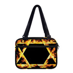 Flaming Star of David Print Double Strap Bible Bag