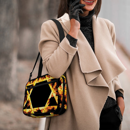 Flaming Star of David Print Double Strap Bible Bag
