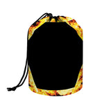 Flaming Star of David Print Drawstring Makeup Bag