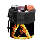 Flaming Star of David Print Drawstring Makeup Bag
