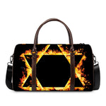 Flaming Star of David Print Duffle Bag