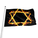 Flaming Star of David Print Flag
