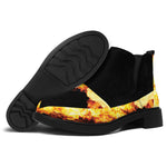 Flaming Star of David Print Flat Ankle Boots