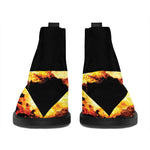 Flaming Star of David Print Flat Ankle Boots