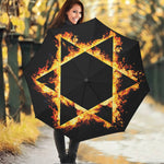Flaming Star of David Print Foldable Umbrella