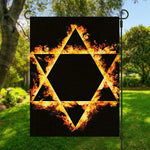 Flaming Star of David Print Garden Flag