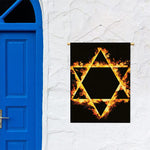 Flaming Star of David Print Garden Flag
