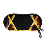 Flaming Star of David Print Glasses Case