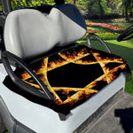 Flaming Star of David Print Golf Cart Seat Cover