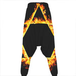 Flaming Star of David Print Hammer Pants